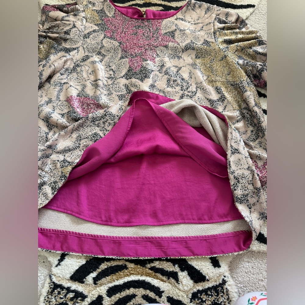 Anthropologie Marie Floral Sequined Puff Sleeve Blouse Size 10 NWT - Picture 10 of 11